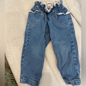 Mini Boden Heart Pocket Pull On Jeans, 18-24 Months